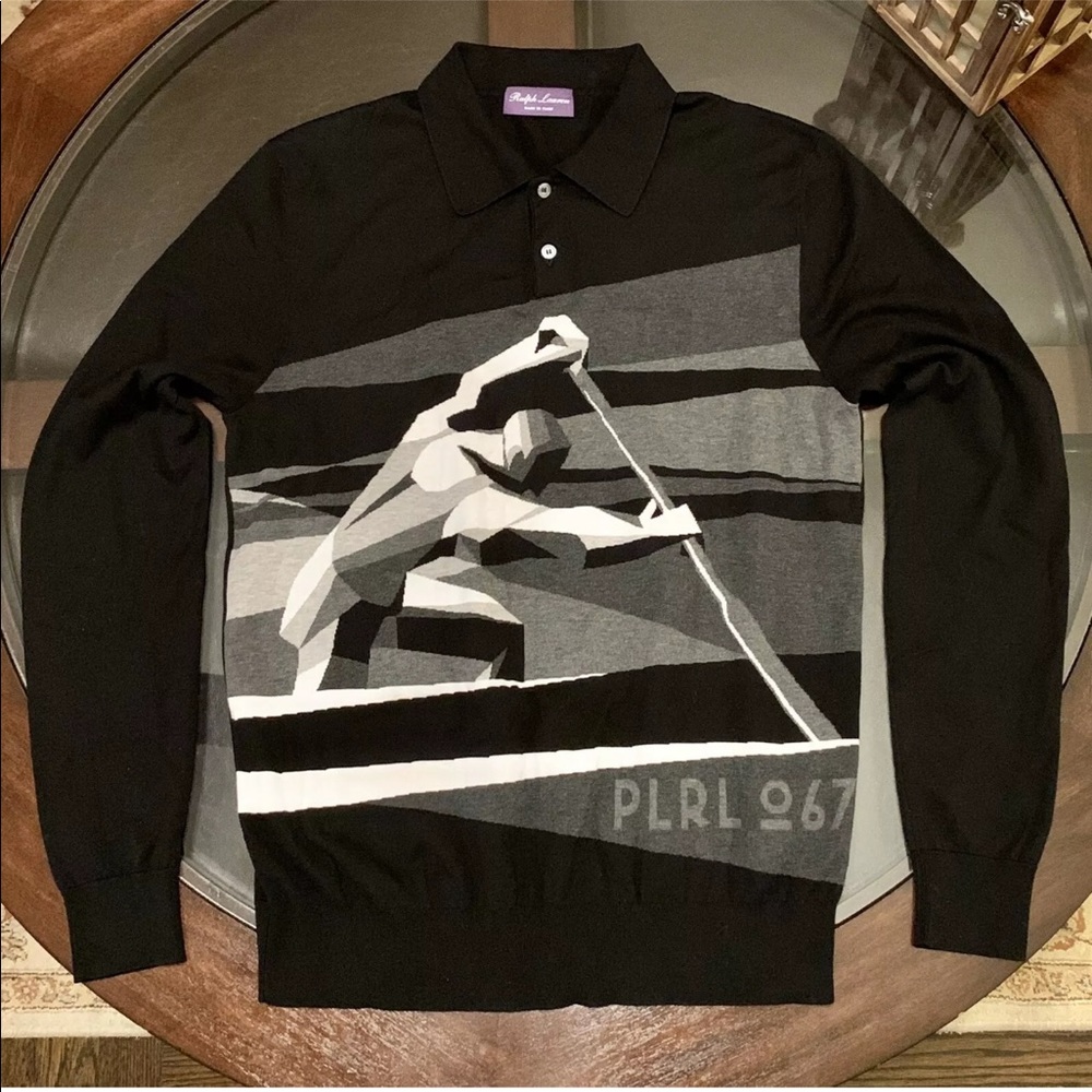 Ralph Lauren Purple Label Size M Deco Polo Sweater